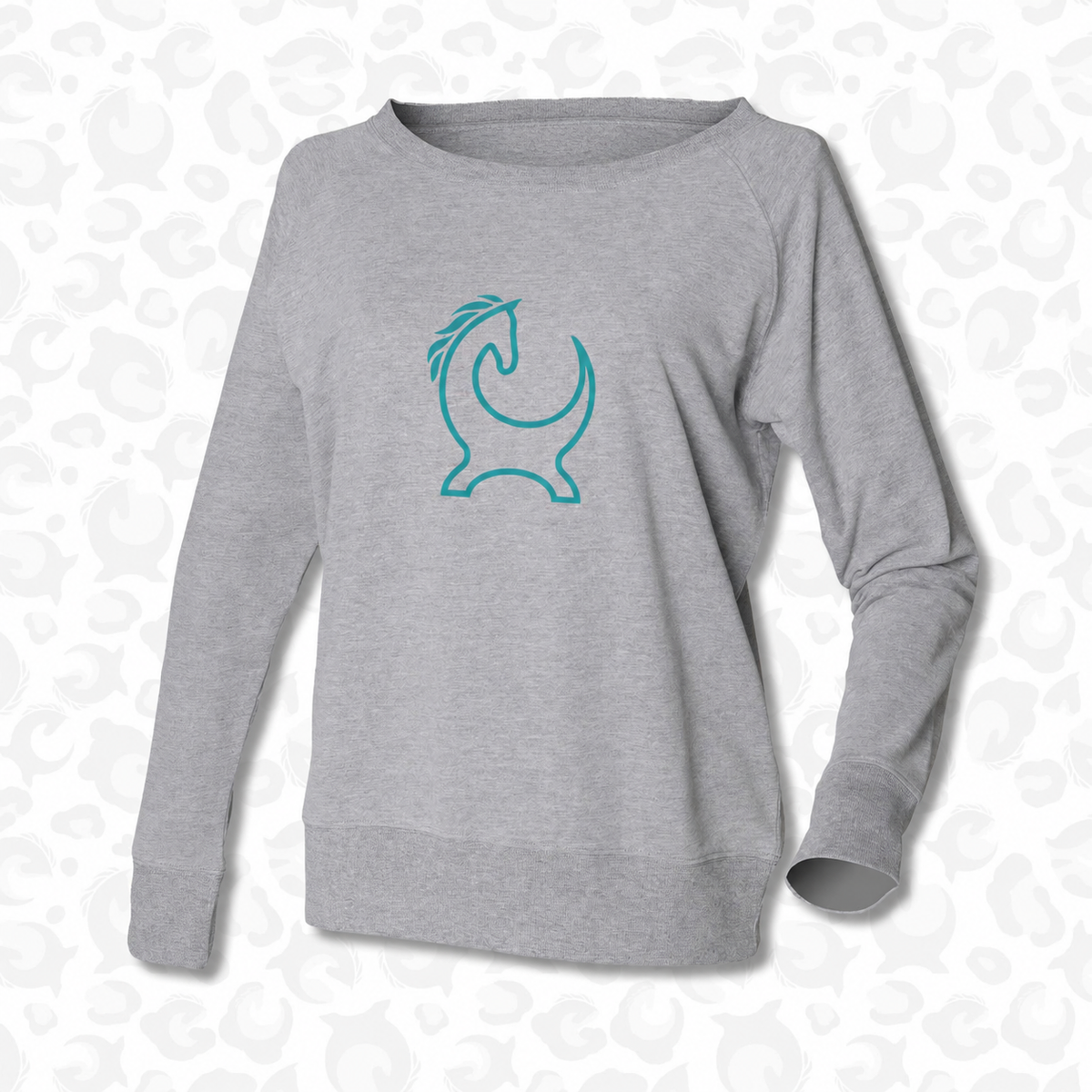 Brightside Slouch Sweatshirt - Teal Outline