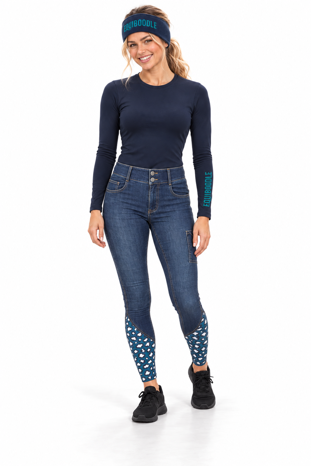 Equiboodle Form Performance Baselayer – Navy / Teal