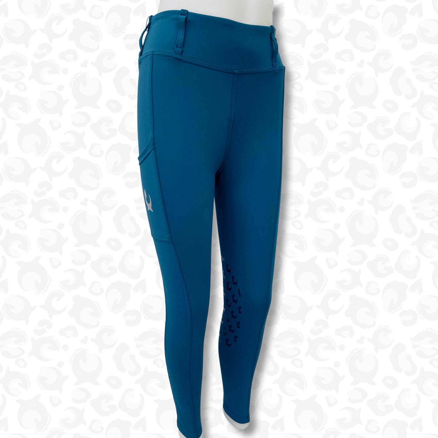 Training Tights - Knee Patch  - Sapphire Blue