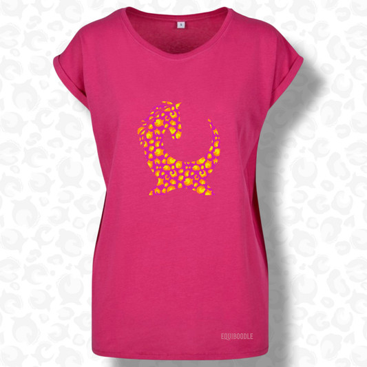 Equiboodle Hotshot T Shirt - Pink Leopard
