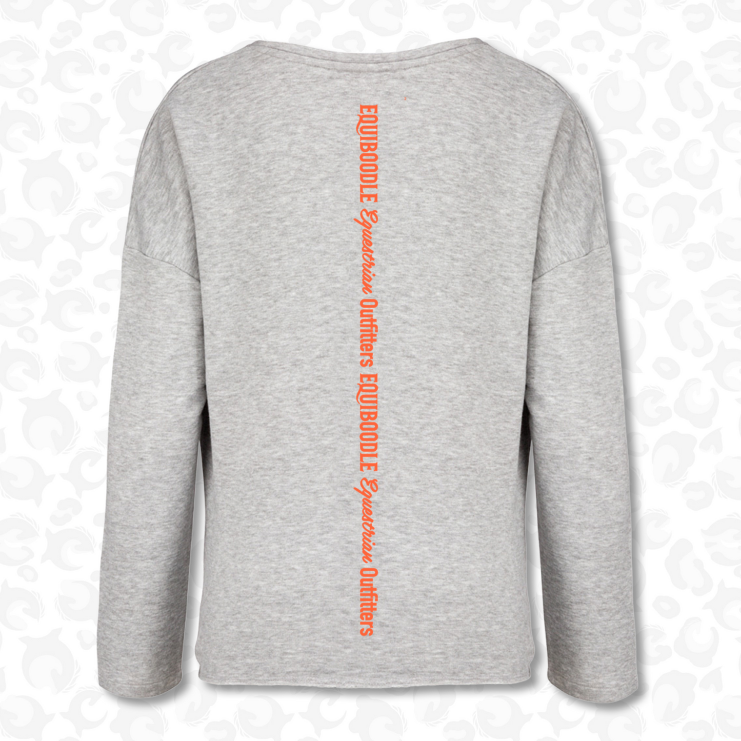 Equiboodle Babs Jumper Grey / Neon Orange Back Design