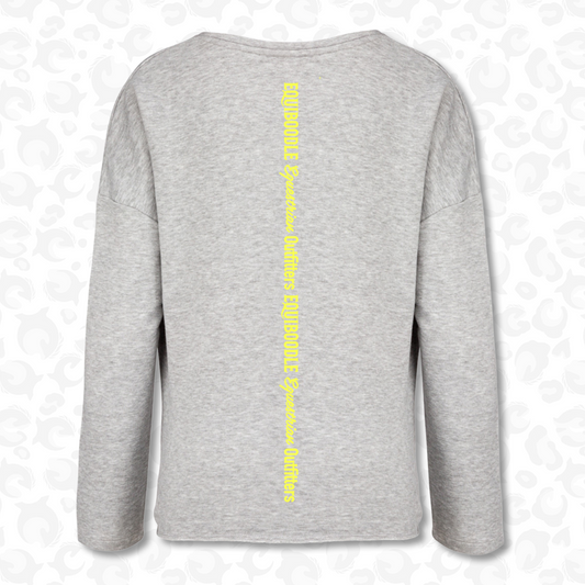 Equiboodle Babs Jumper Grey / Neon Yellow Back Design