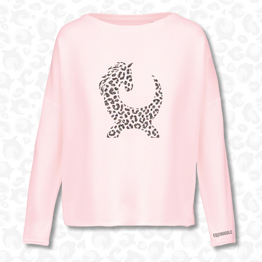 Babs Jumper Pink Multi Glitter Leopard