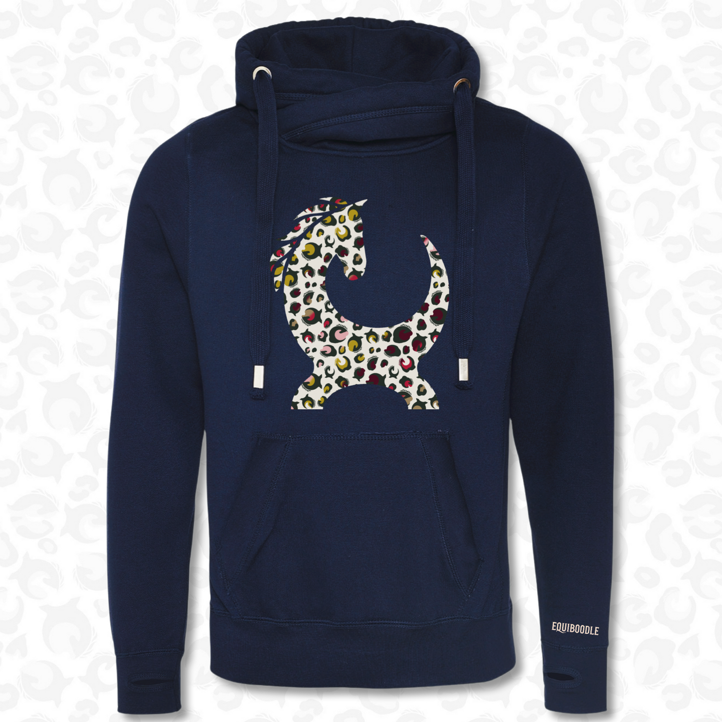 Vixen Cowl Neck Jumper Navy / Winter Leopard