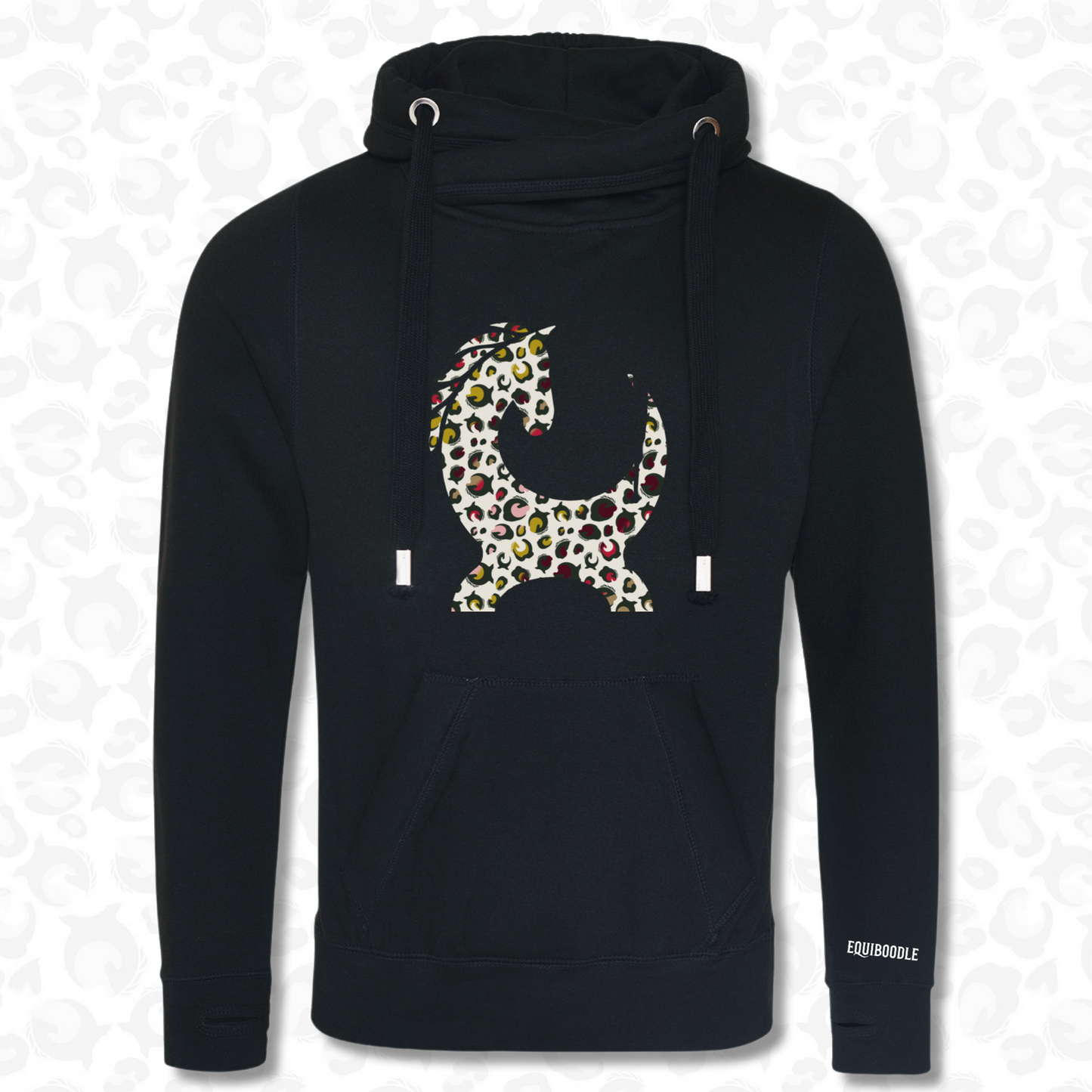 Vixen Cowl Neck Jumper Black / Winter Leopard