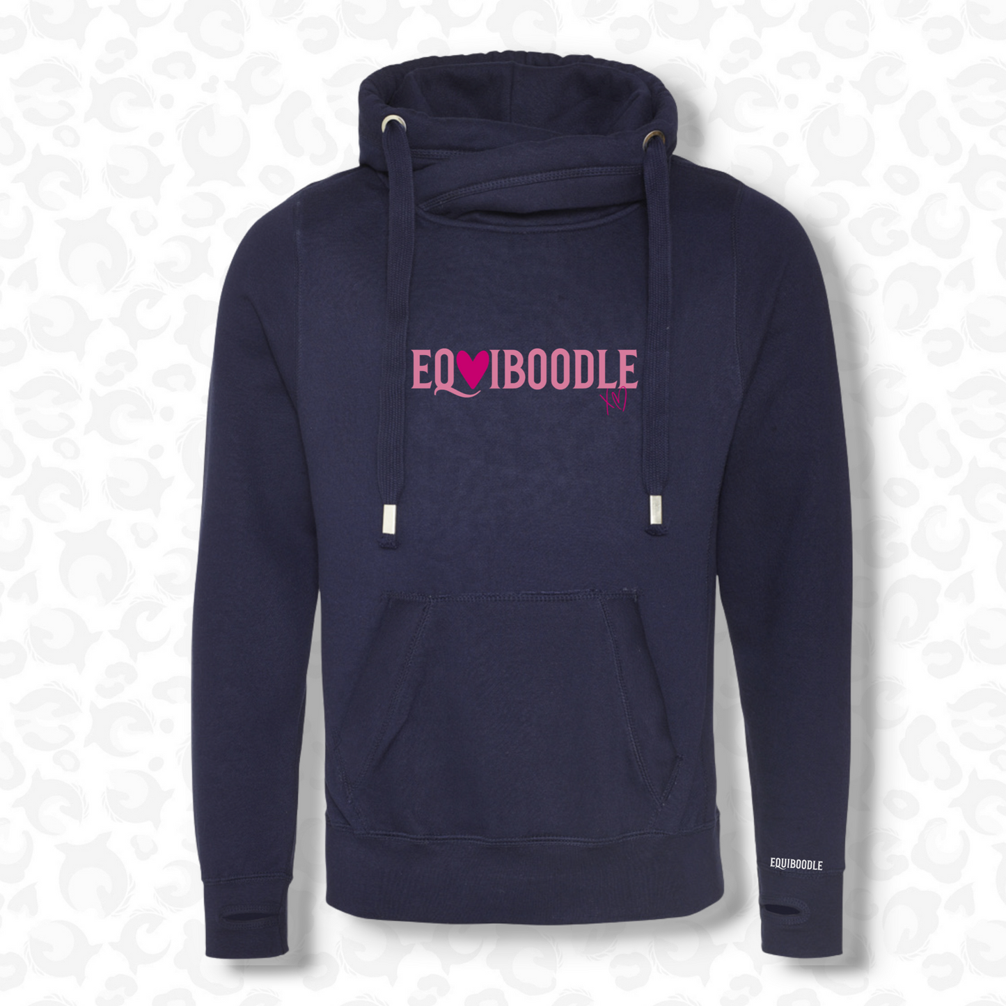 Vixen Cowl Neck Jumper Navy Long Logo