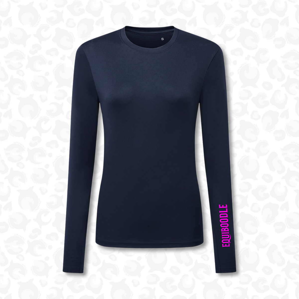 Equiboodle Form Performance Baselayer – Navy / Neon Reflective Pink