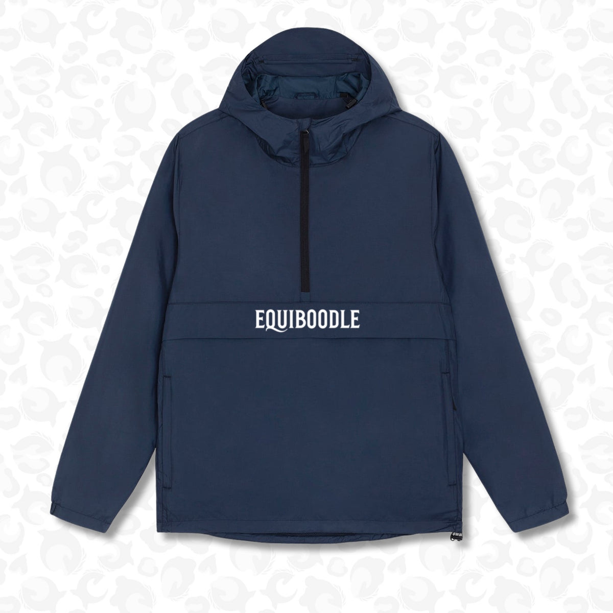 Equiboodle Boodlebreaker Jacket in Navy with white Equiboodle logo
