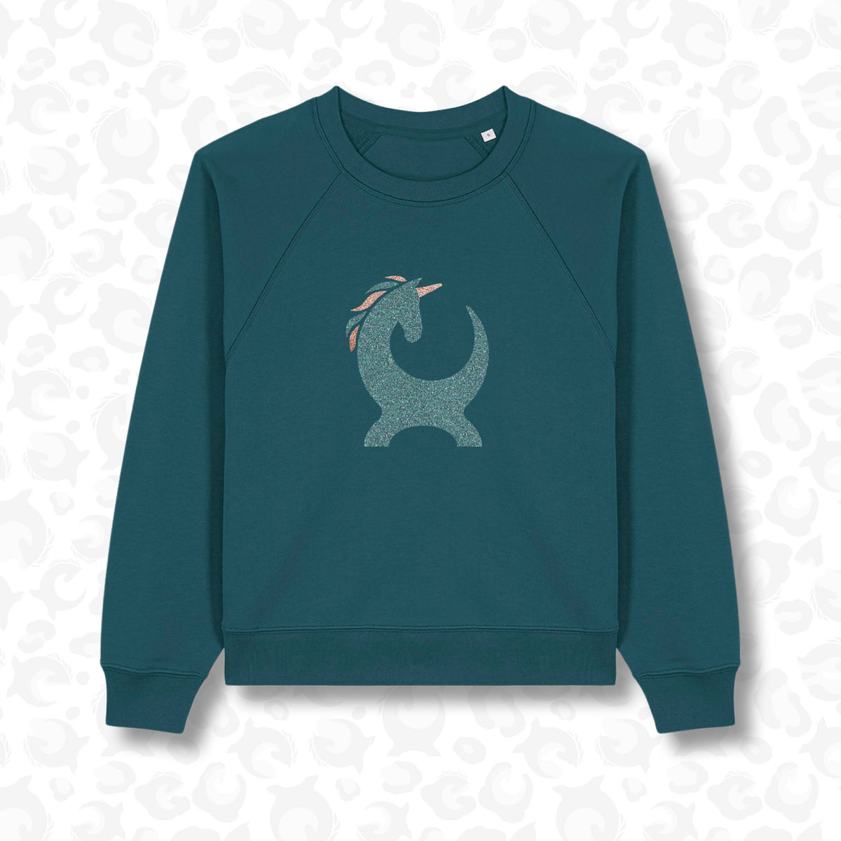 Equiboodle Teal Unicorn Crew Neck Jumper