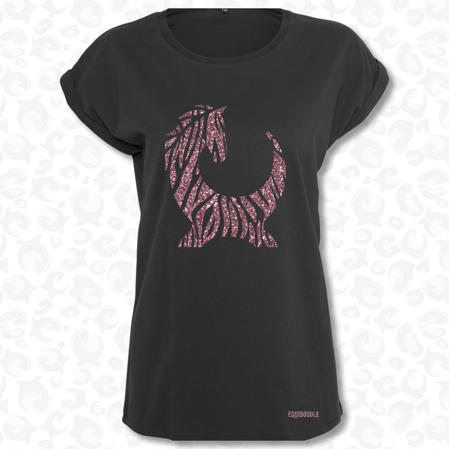 Equiboodle Hotshot T Shirt - Zebra Black/Rose Gold