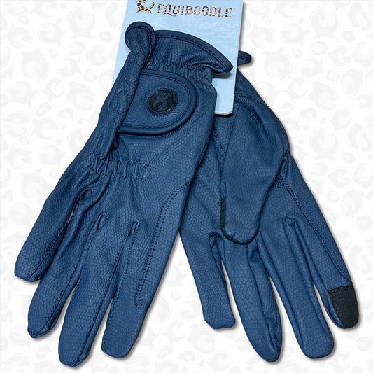 Equiboodle Classic Grip Riding Gloves - Navy