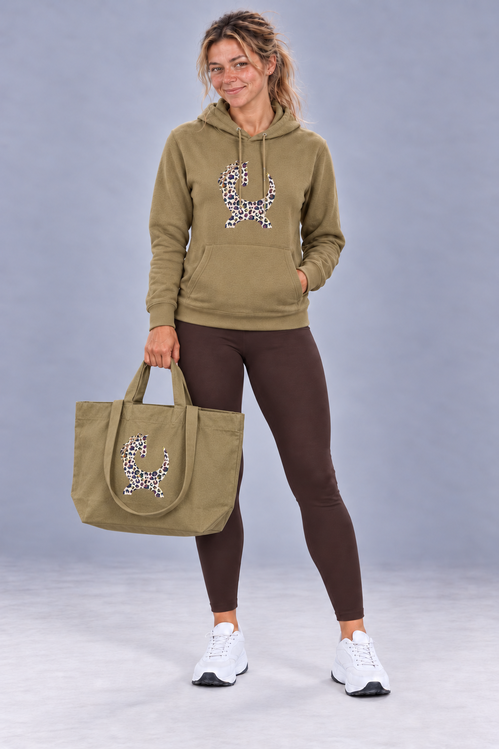 Halloween Leopard Tote Bag – Faded Olive.