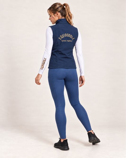 Glowstride Softshell Gilet – Navy | Reflective Gold