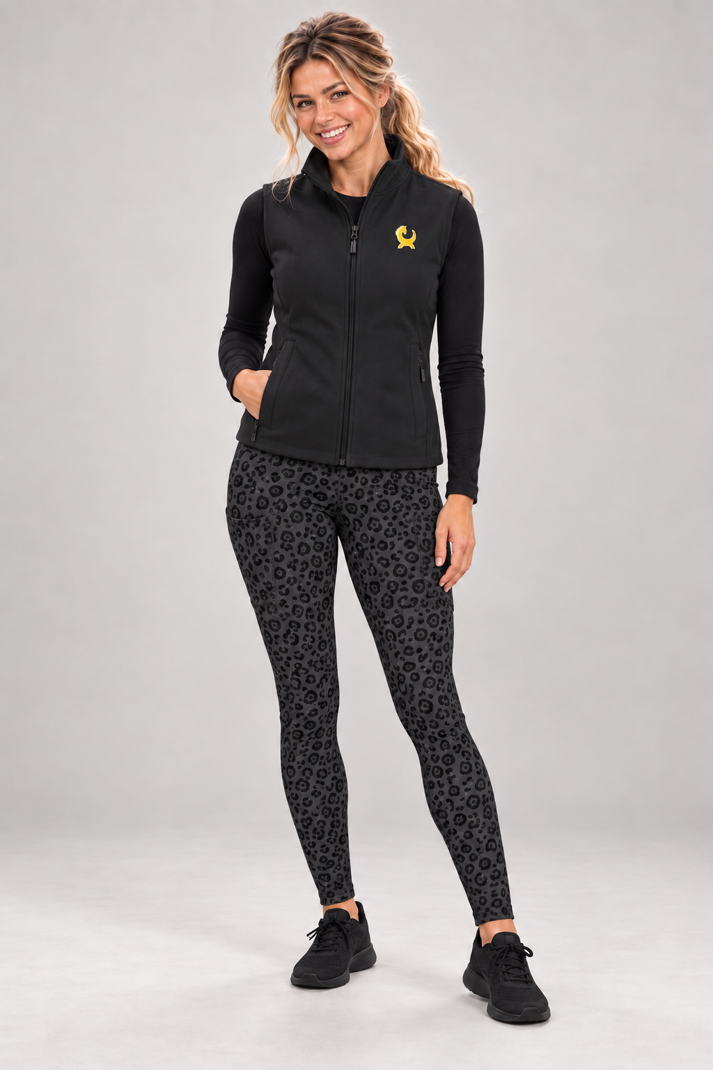 Signature Fleece Gilet – Black