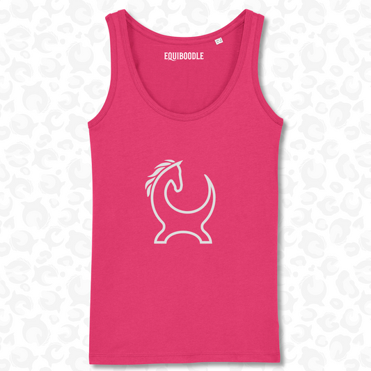 Equiboodle Happy Vest Top  - Pink Outline Large 12-14