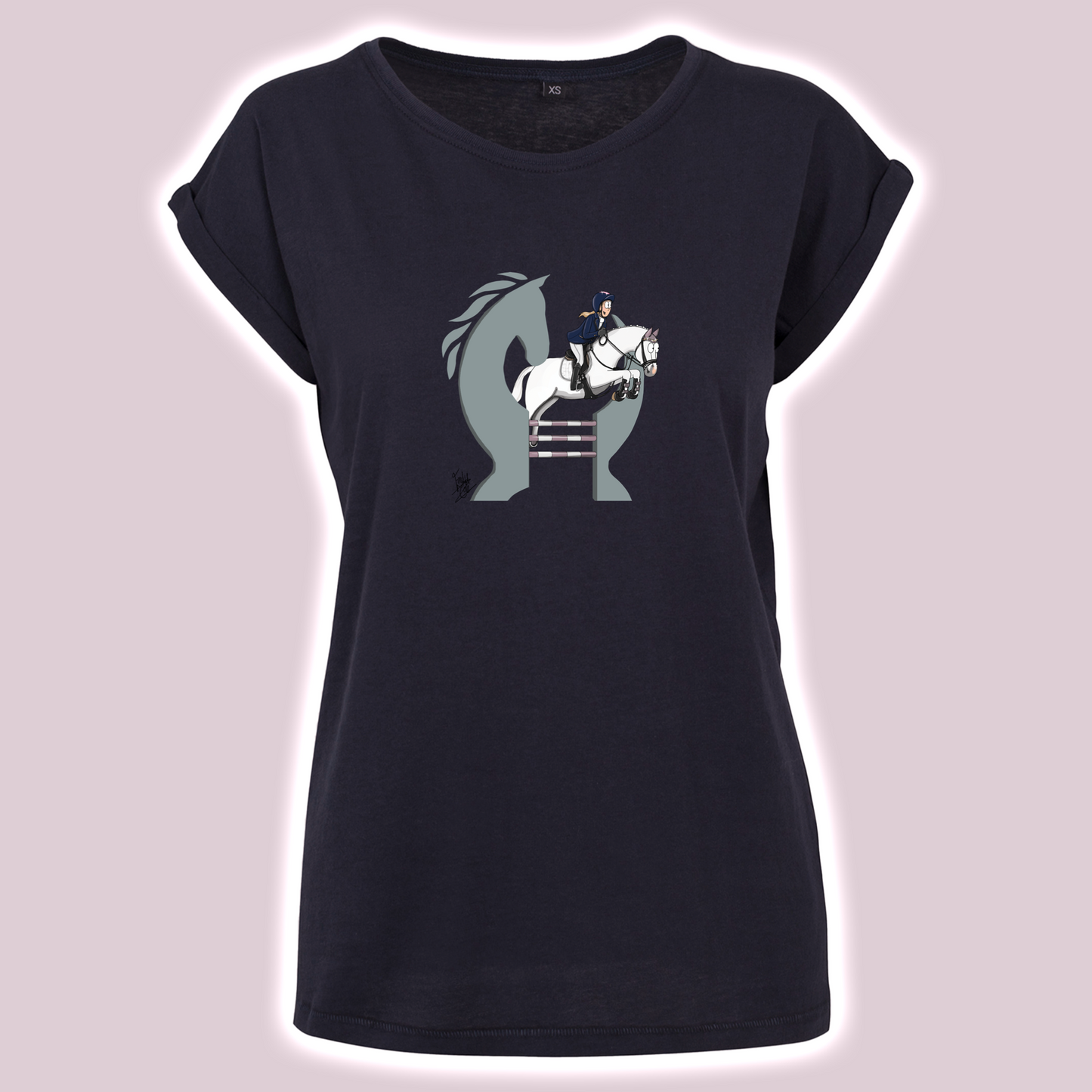 Equiboodle Emily Cole Hotshot T Shirt - Show Jumping Grey