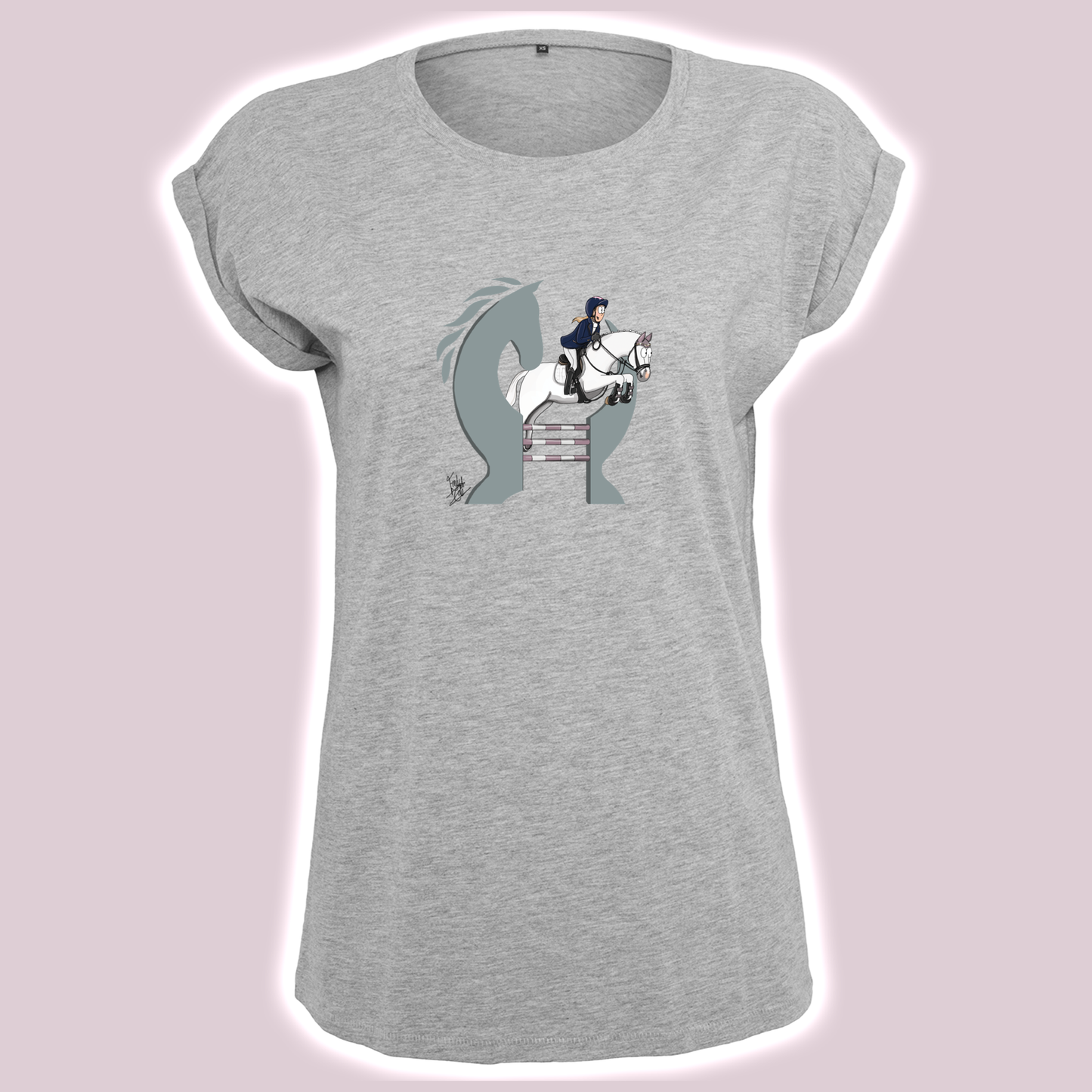 Equiboodle Emily Cole Hotshot T Shirt - Show Jumping Grey