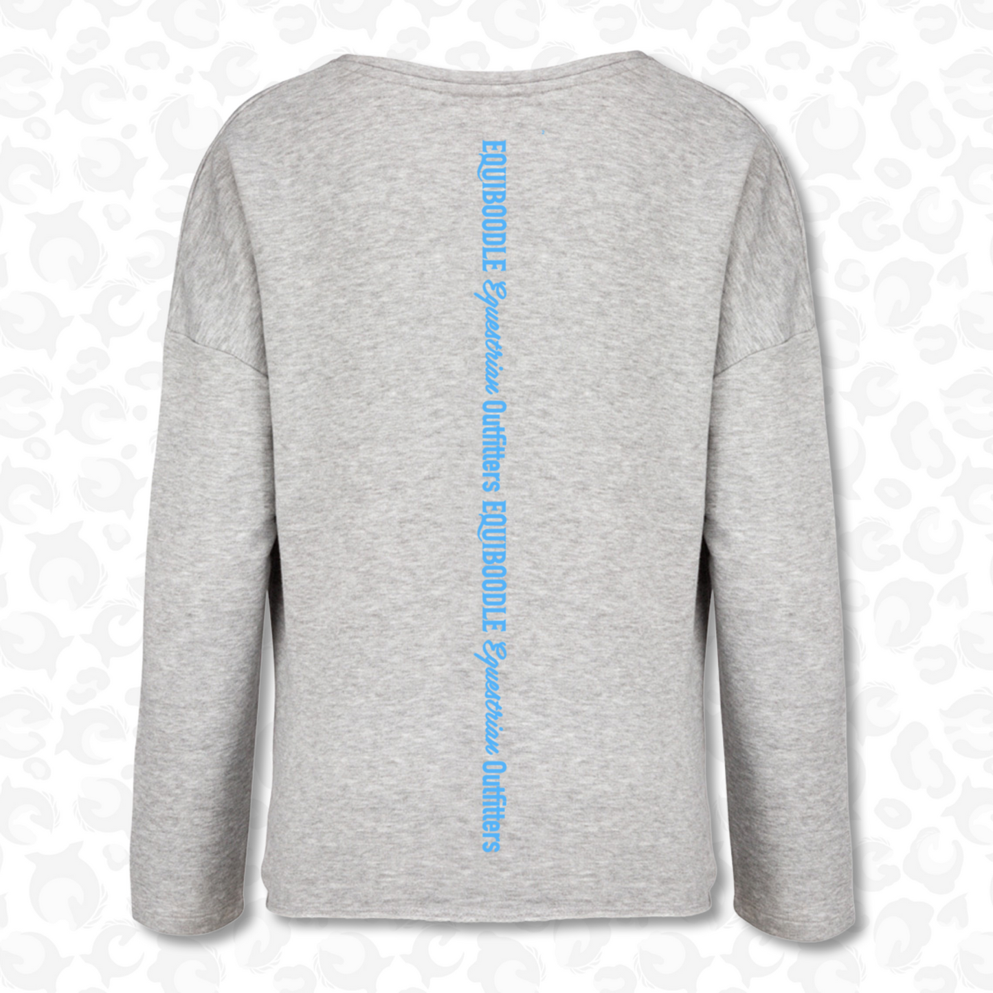Equiboodle Babs Jumper Grey / Neon Blue Back Design