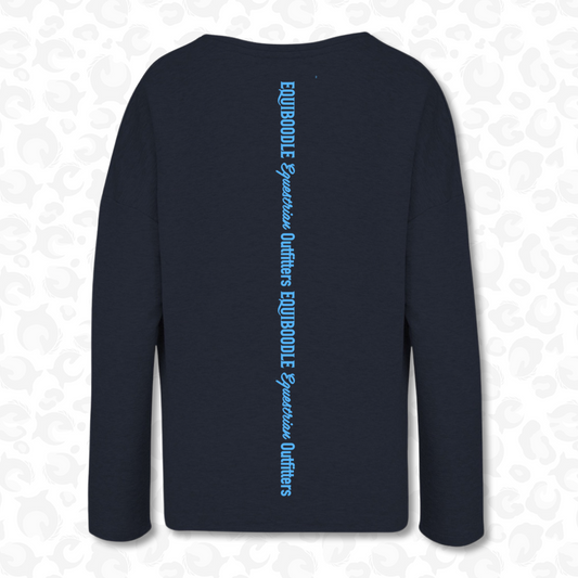 Equiboodle Babs Jumper Navy / Neon Blue Back Design