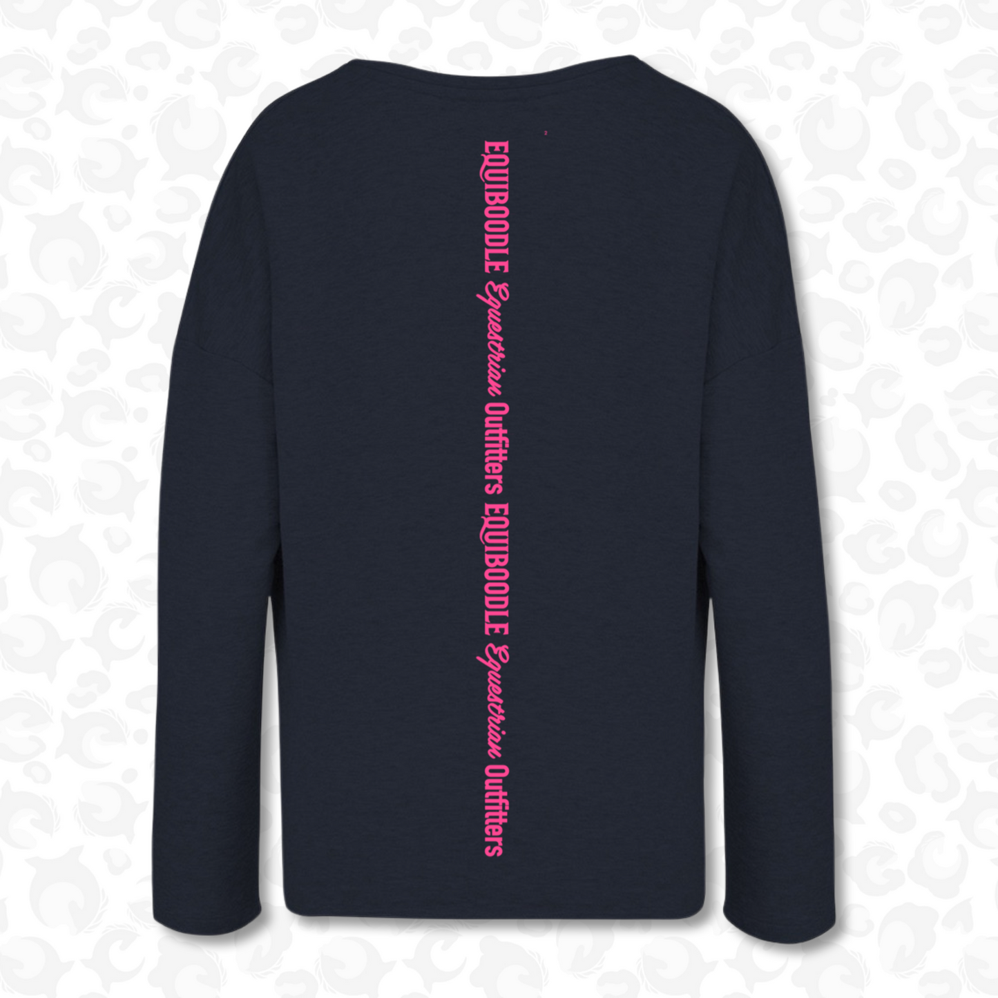 Equiboodle Babs Jumper Navy / Neon PInk Back Design