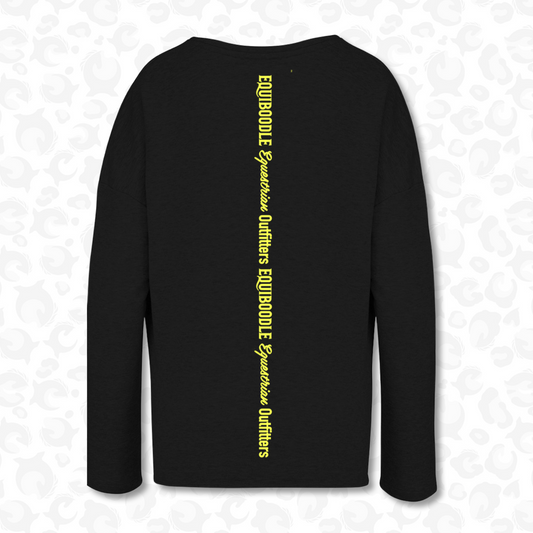 Equiboodle Babs Jumper Black / Neon Yellow Back Design