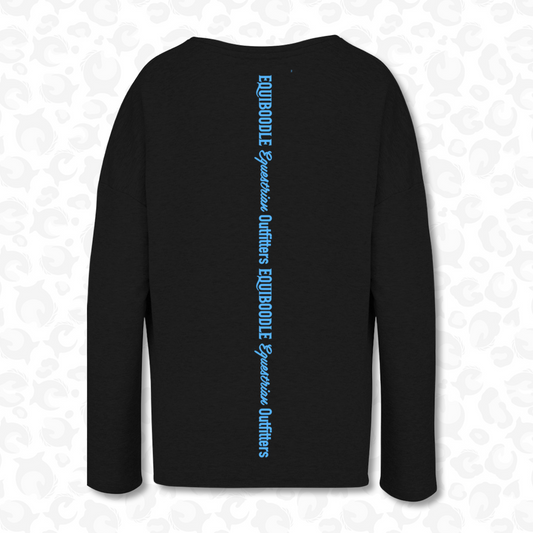 Equiboodle Babs Jumper Black / Neon Blue Back Design