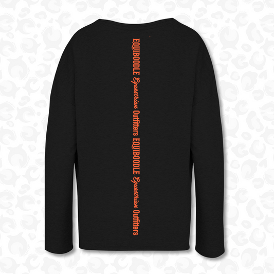 Equiboodle Babs Jumper Black / Neon Orange Back Design