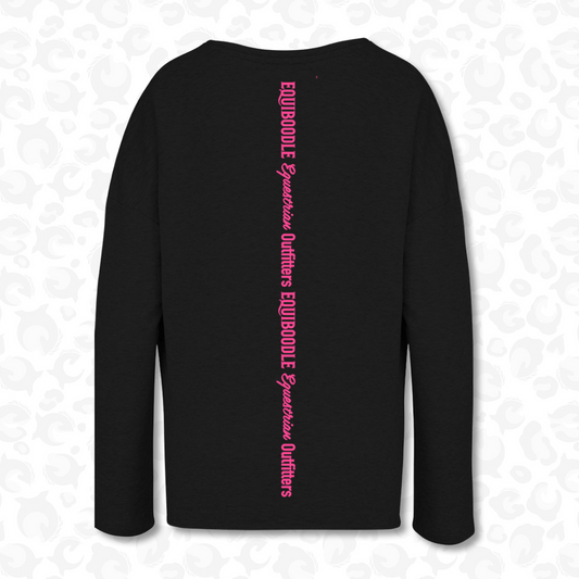 Equiboodle Babs Jumper Black / Neon Pink Back Design