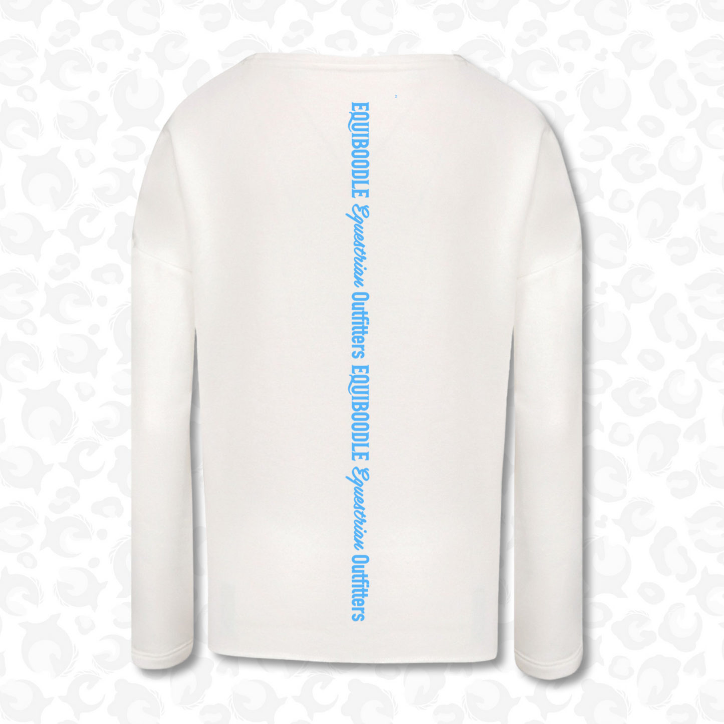 Equiboodle Babs Jumper White / Neon Blue Back Design