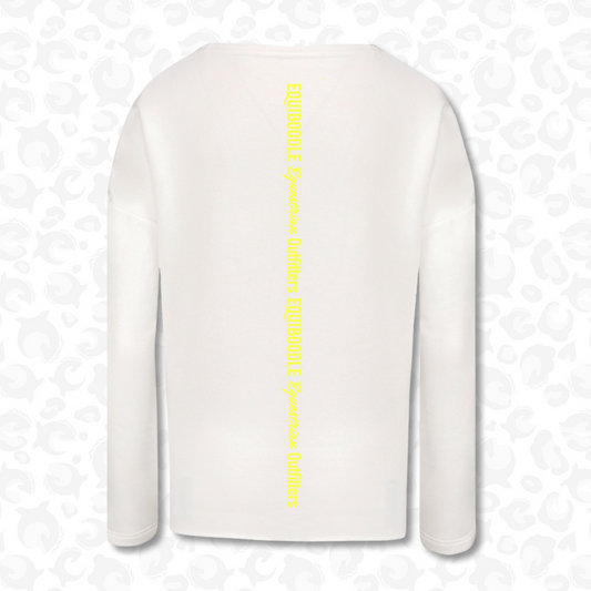 Equiboodle Babs Jumper White / Neon Yellow Back Design