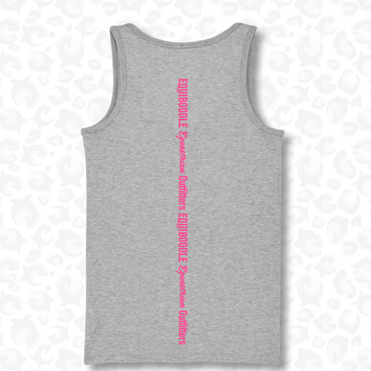 Equiboodle Happy Vest Top  - Grey / Neon Pink Back Design
