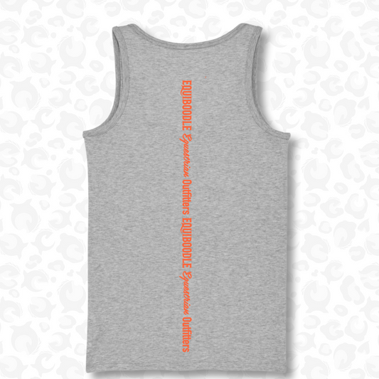 Equiboodle Happy Vest Top  - Grey / Neon Orange Back Design
