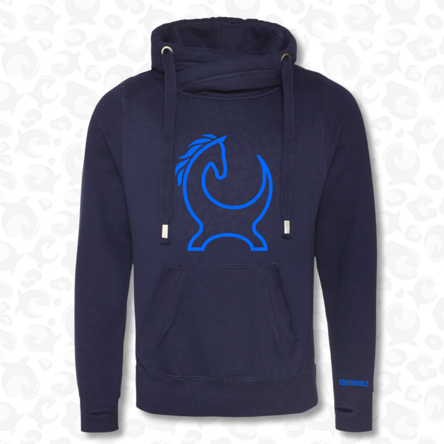 Equiboodle Vixen Cowl Neck Jumper Navy/Neon Blue