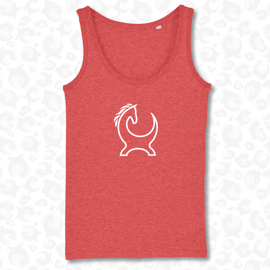 Equiboodle Happy Vest Top  - Heather Red Outline 6/8 XS