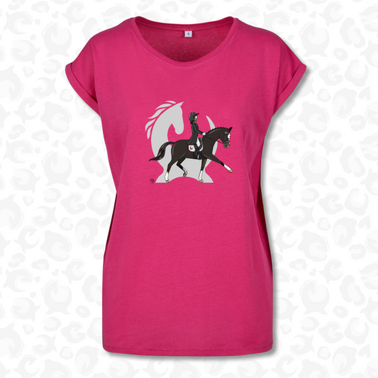 Equiboodle Emily Cole Pink Hotshot T Shirt Black Dressage 3XL