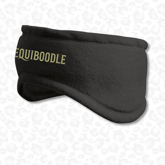 Equiboodle Fleece Headband Ear Warmer Black Champagne