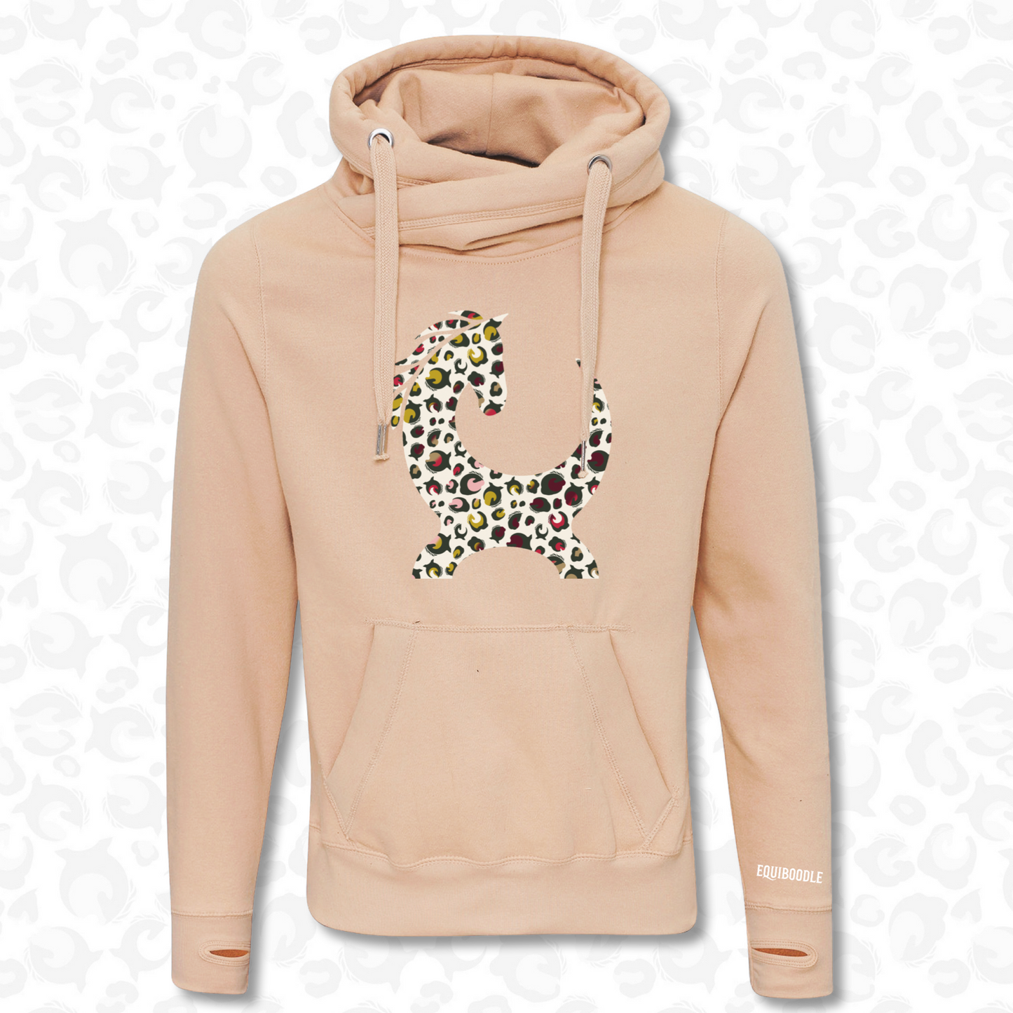 Vixen Cowl Neck Jumper Pumpkin  / Winter Leopard