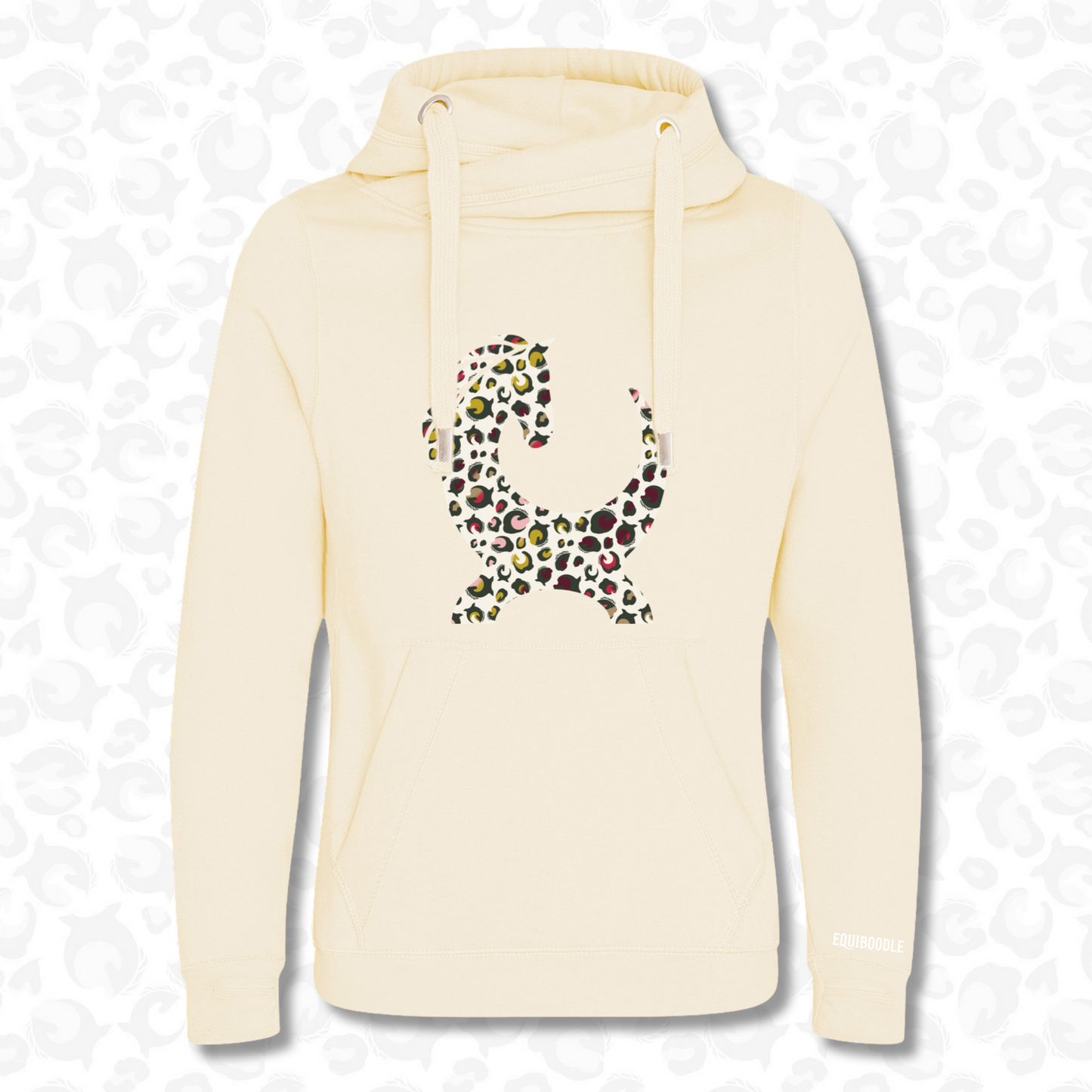 Vixen Cowl Neck Jumper Vanilla  / Winter Leopard