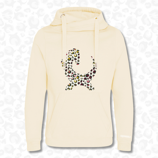 Vixen Cowl Neck Jumper Vanilla  / Winter Leopard