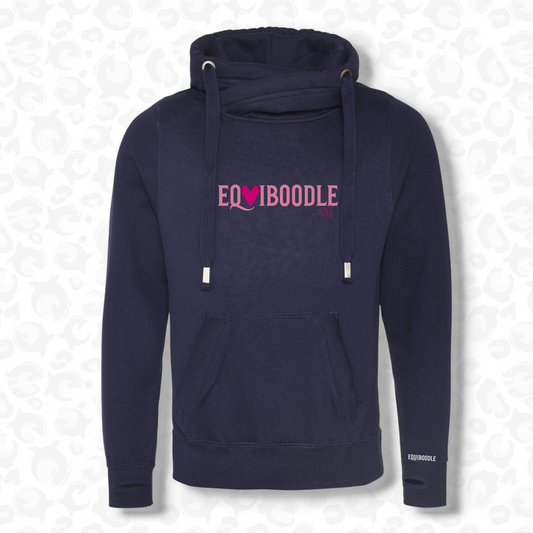 Vixen Cowl Neck Jumper Navy Long Logo