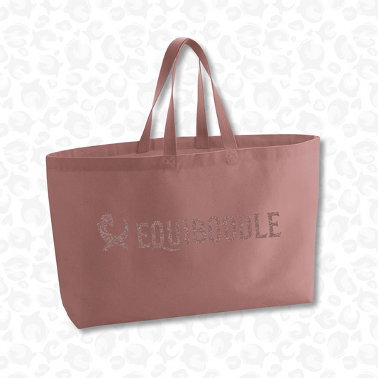 Supersized Tote Bag Dusky Pink Sparkle
