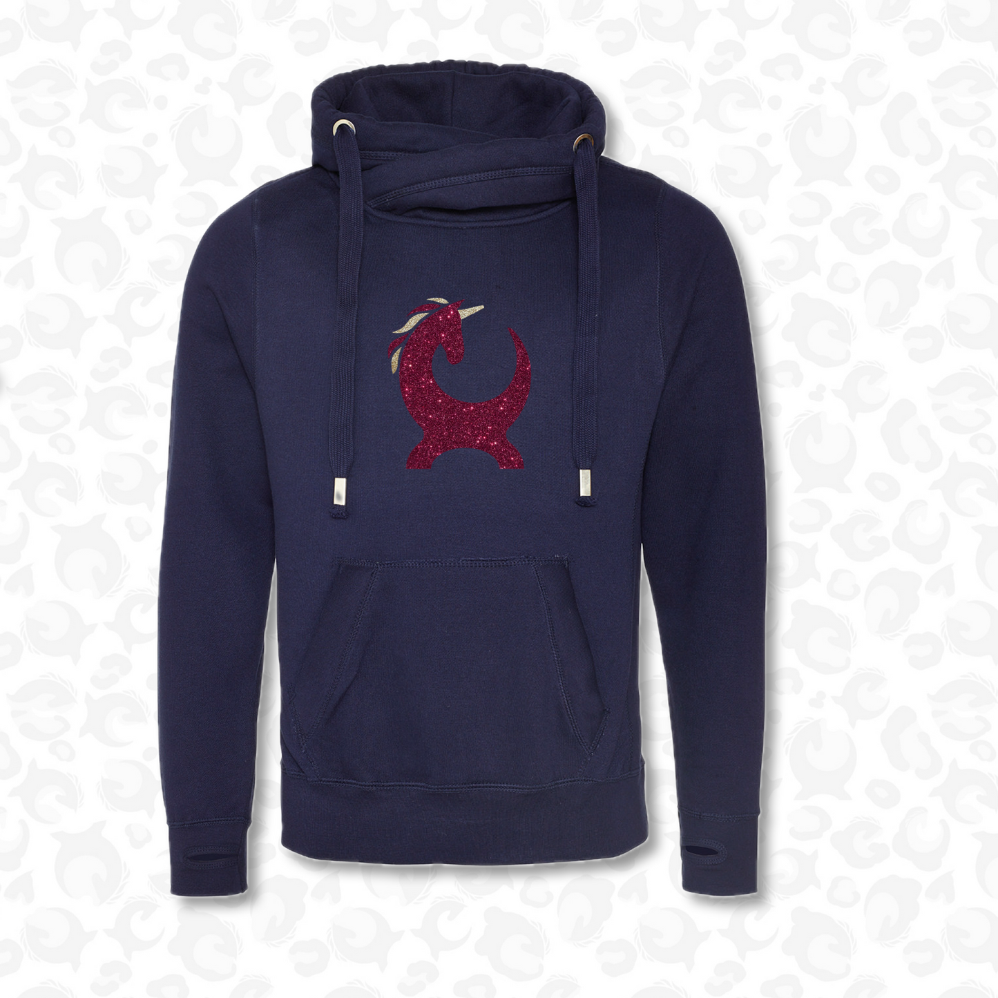 Vixen Cowl Neck - Burgundy & Gold Unicorn