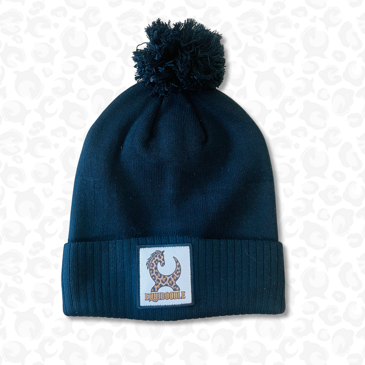 Equiboodle Recycled Bobble Hat – Leopard Patch