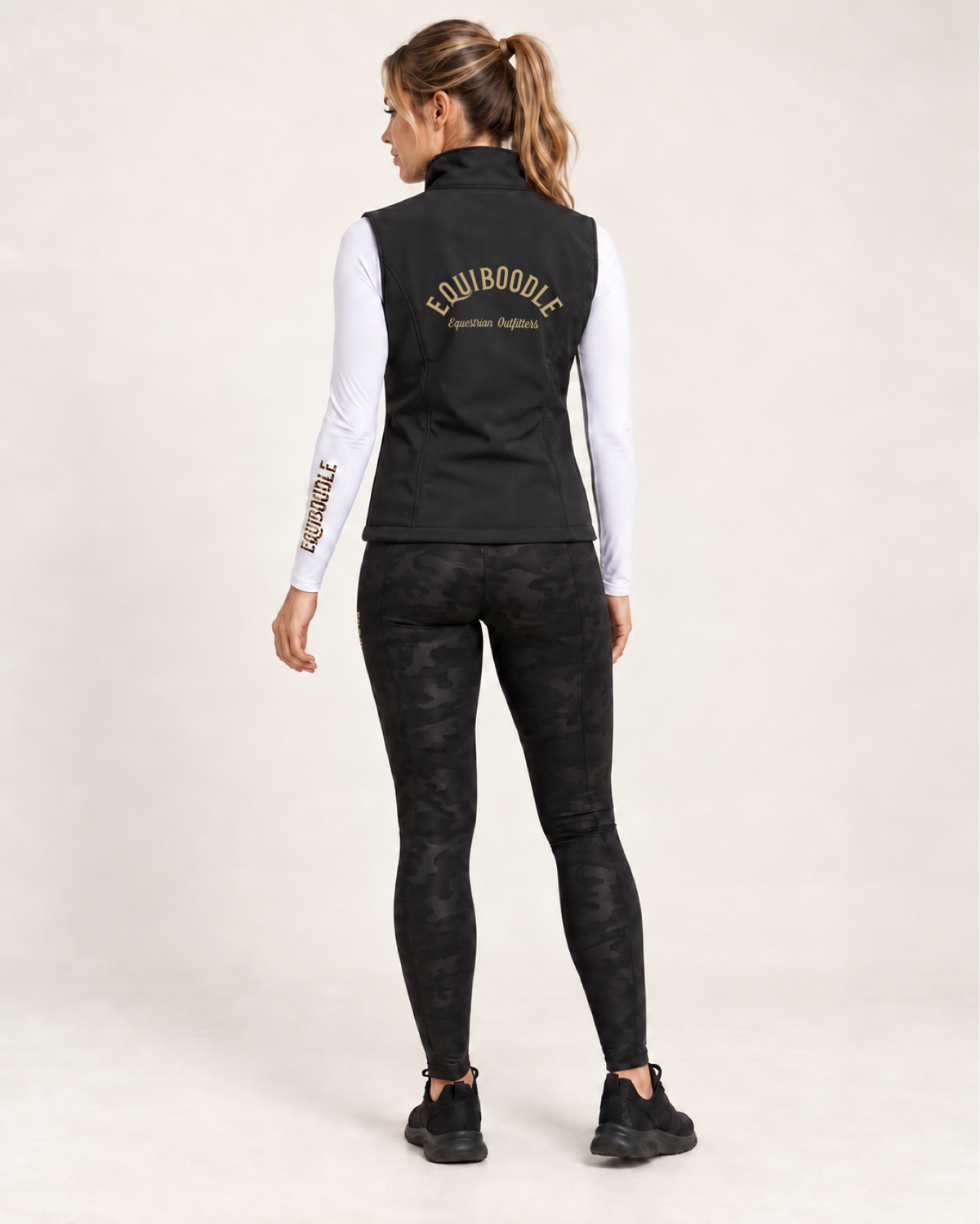 Glowstride Softshell Gilet – Black | Reflective Gold
