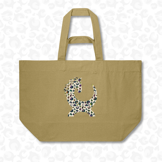 Halloween Leopard Tote Bag – Faded Olive.