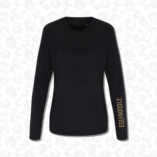 Equiboodle Form Performance Baselayer – Black / Gold Metallic Leopard