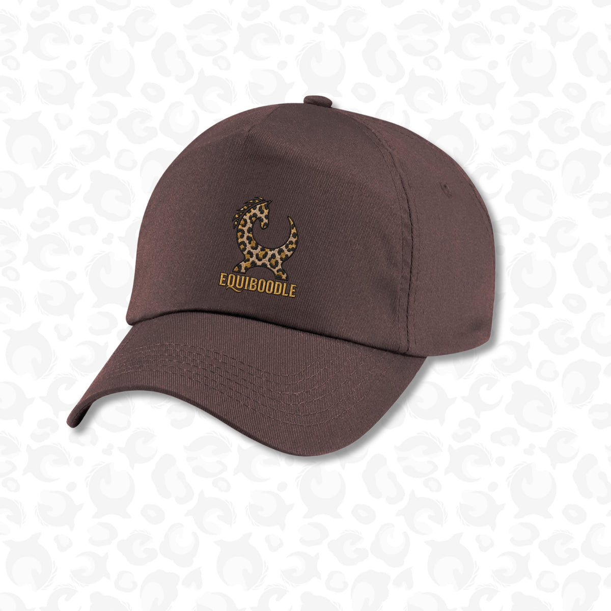 Equiboodle Leopard Logo Cap in Chocolate