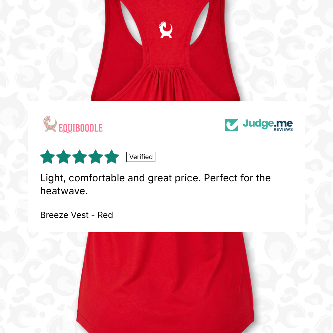 Customer review of the Equiboodle Breeze Vest – Red