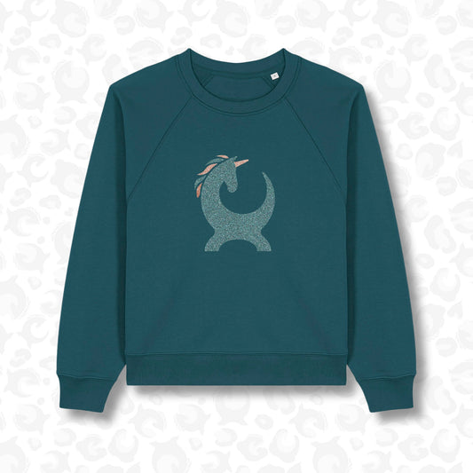 Equiboodle Teal Unicorn Crew Neck Jumper