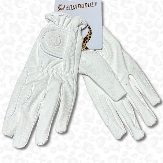 Equiboodle Classic Grip Riding Gloves - White